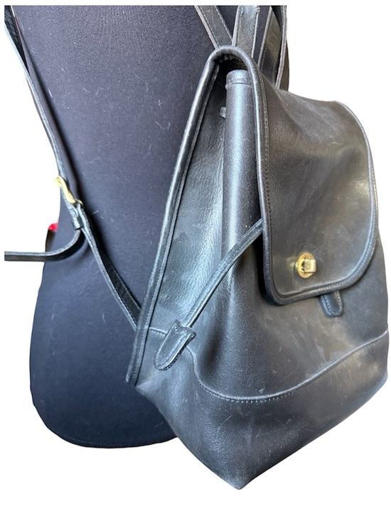 Coach Black Leather Backpack with Turn-Lock Hardware main image 5